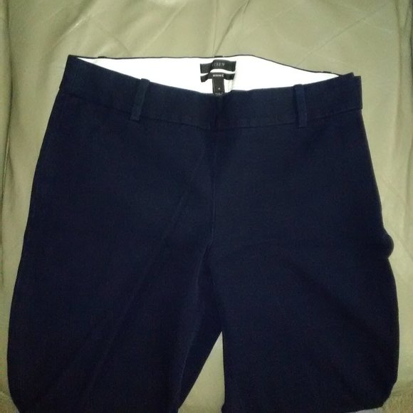 J Crew Minnie Stretch Low Rise Flat Front Cropped Ankle Pants Size 4 EUC! - Picture 2 of 7